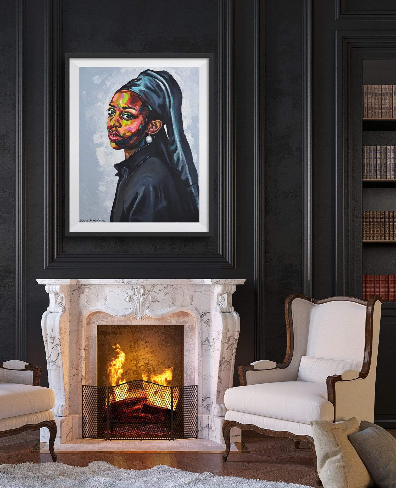 Girl with a pearl earring framed print sale