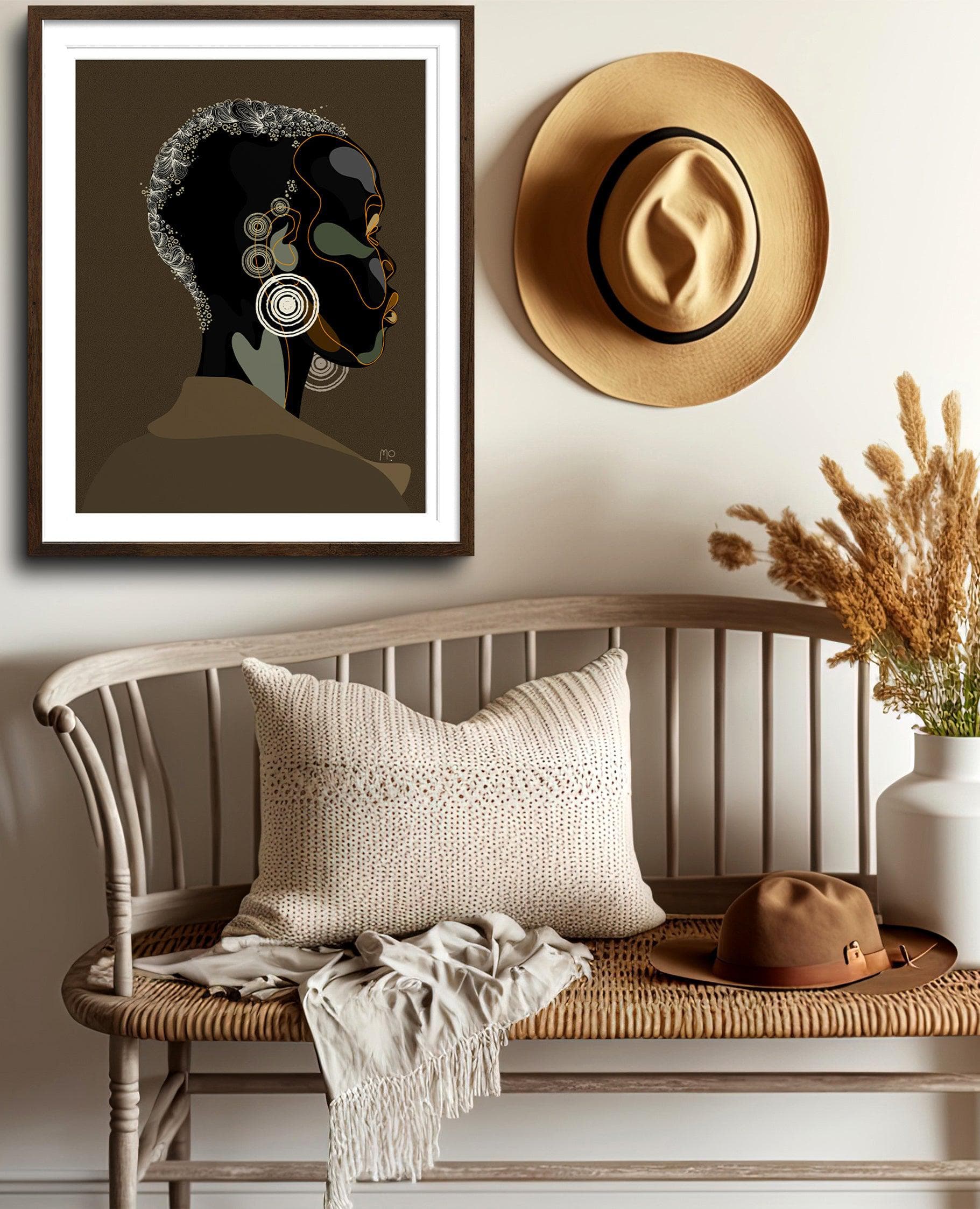 Naledi Modupi Illustration S - 12x15inch / Black Brown Skinned